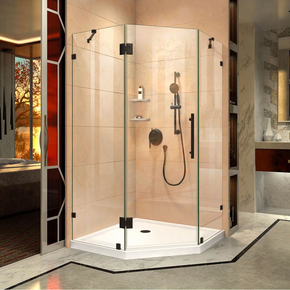 Dreamline Showers DreamLine Prism Lux 38 in. D x 38 in. W x 72 in. H Fully Frameless Hinged Shower Enclosure in Oil Rubbed Bronze