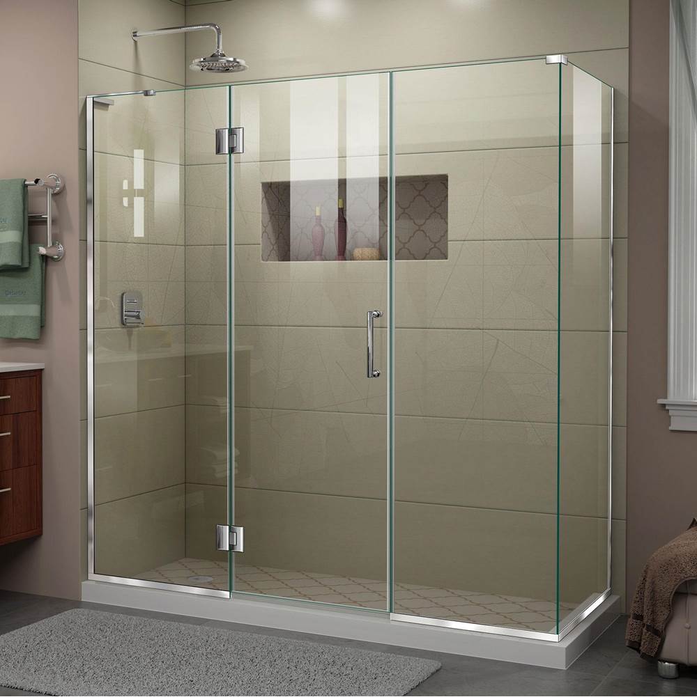 Dreamline Showers DreamLine Unidoor-X 69 1/2 in. W x 30 3/8 in. D x 72 in. H Frameless Hinged Shower Enclosure in Chrome