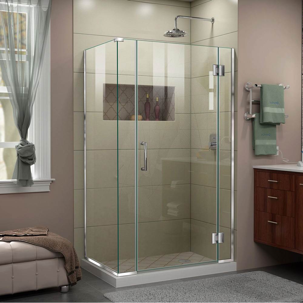 Dreamline Showers DreamLine Unidoor-X 40 in. W x 34 3/8 in. D x 72 in. H Frameless Hinged Shower Enclosure in Chrome