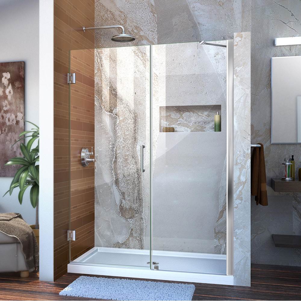 Dreamline Showers DreamLine Unidoor 50-51 in. W x 72 in. H Frameless Hinged Shower Door with Support Arm in Chrome