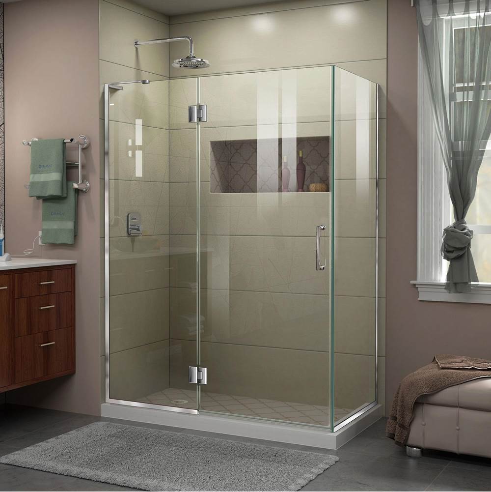 Dreamline Showers DreamLine Unidoor-X 48 3/8 in. W x 34 in. D x 72 in. H Frameless Hinged Shower Enclosure in Chrome
