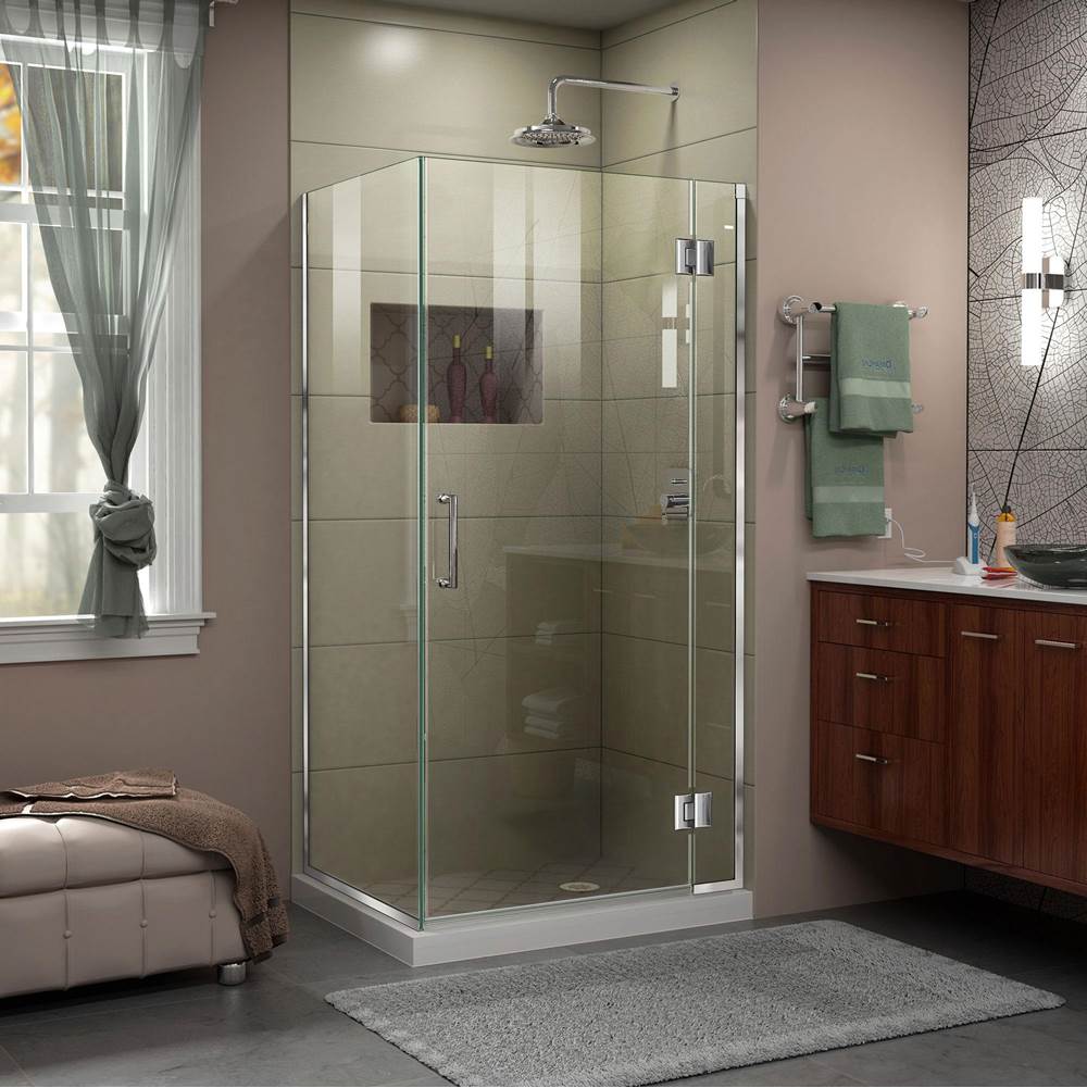 Dreamline Showers DreamLine Unidoor-X 35 3/8 in. W x 34 in. D x 72 in. H Frameless Hinged Shower Enclosure in Chrome