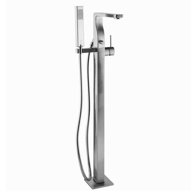 DXV Equility® Square Floor Mount Bathtub Filler with Hand Shower and Lever Handle