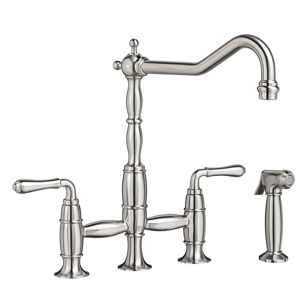 DXV Victorian 2-Handle Widespread Bridge Kitchen Faucet with Side Spray and Lever Handles
