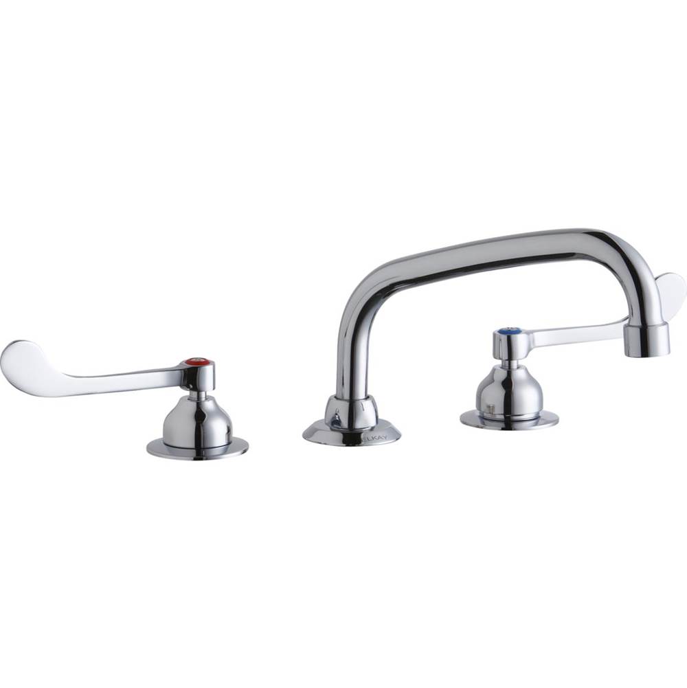 Elkay 8'' Centerset with Concealed Deck Faucet with 8'' Arc Tube Spout 6'' Wristblade Handles Chrome