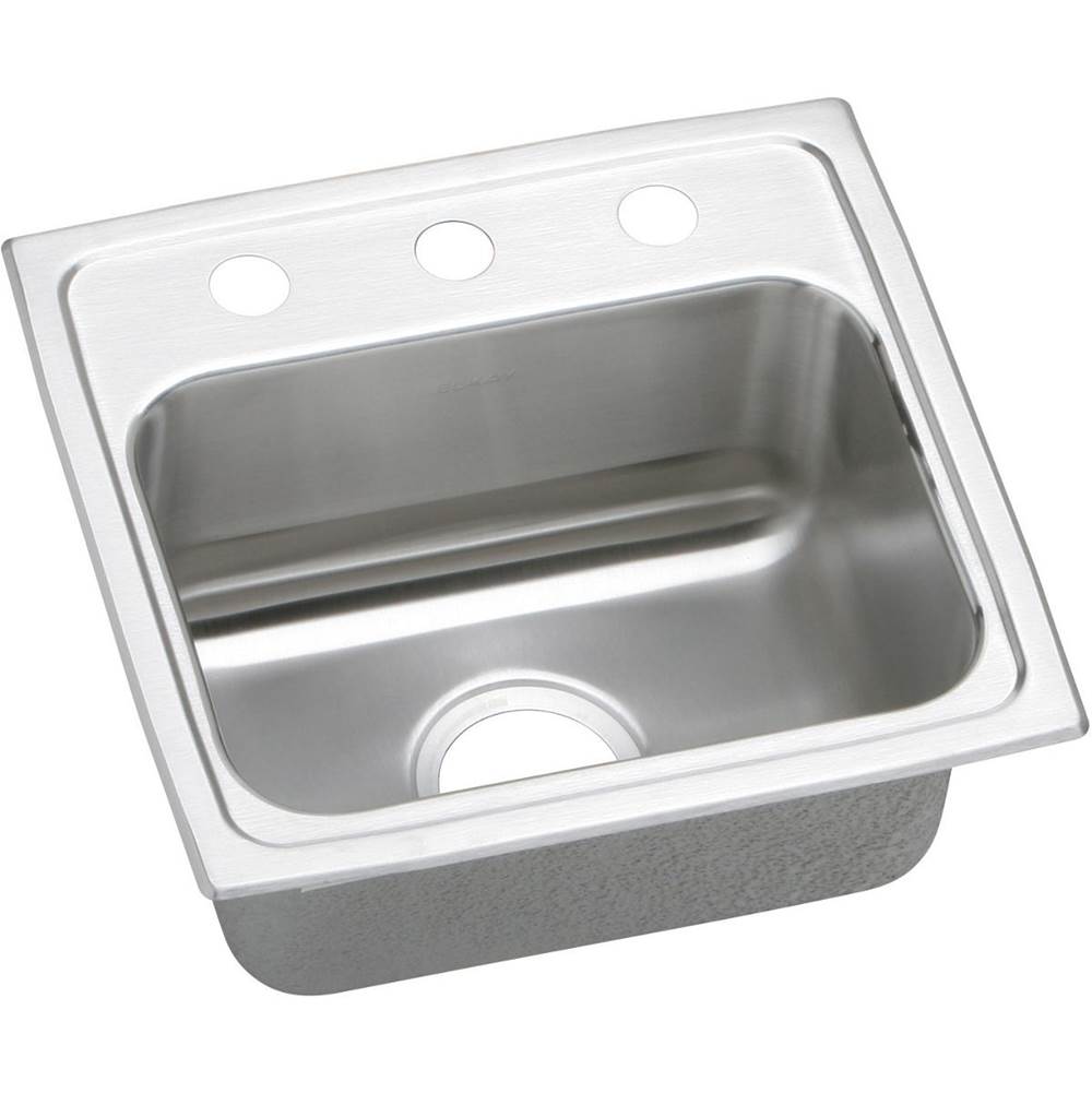 Elkay Lustertone Classic Stainless Steel 17'' x 16'' x 5-1/2'', 1-Hole Single Bowl Drop-in ADA Sink with Quick-clip