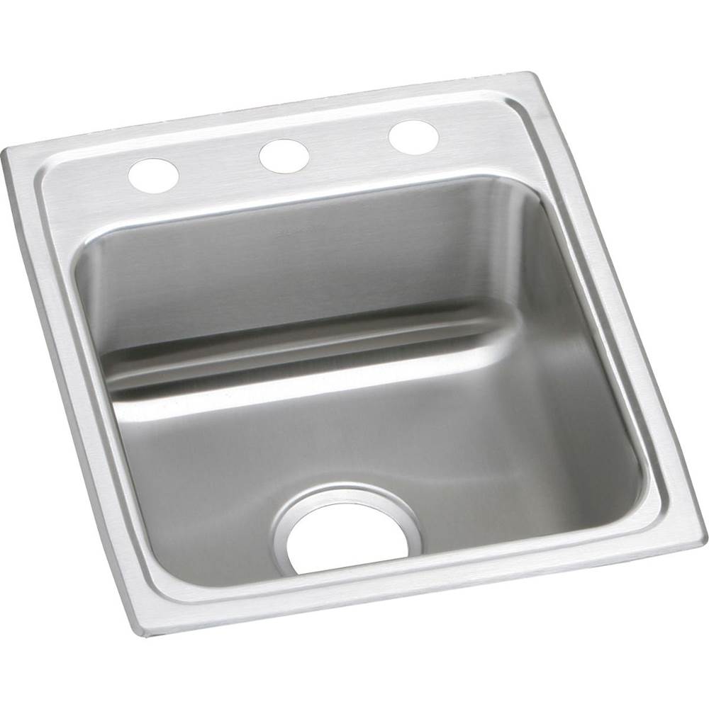 Elkay Lustertone Classic Stainless Steel 17'' x 20'' x 5-1/2'', 3-Hole Single Bowl Drop-in ADA Sink