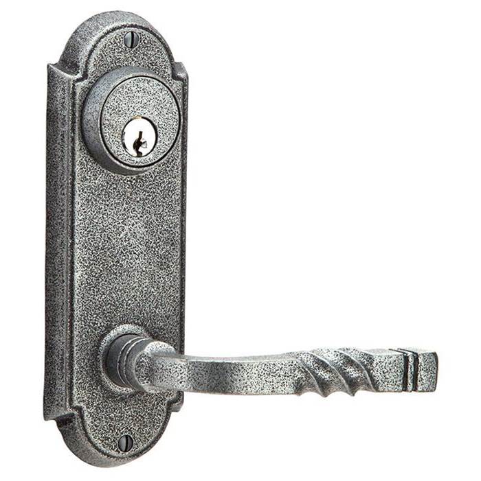 Emtek Passage Single Keyed, Sideplate Locksets No.5 3-5/8'' Center to Center Keyed, Lafayette Lever, RH, FBS