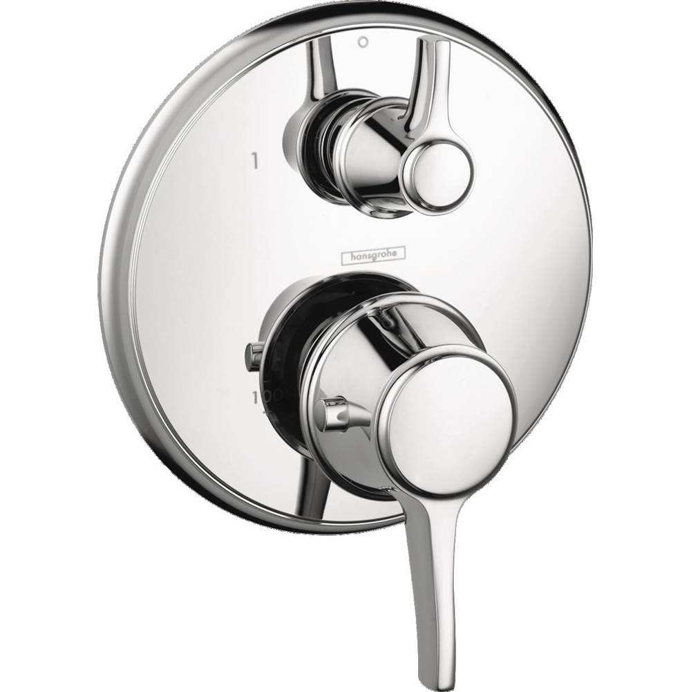 Hansgrohe Ecostat Classic Thermostatic Trim with Volume Control, Round in Polished Nickel