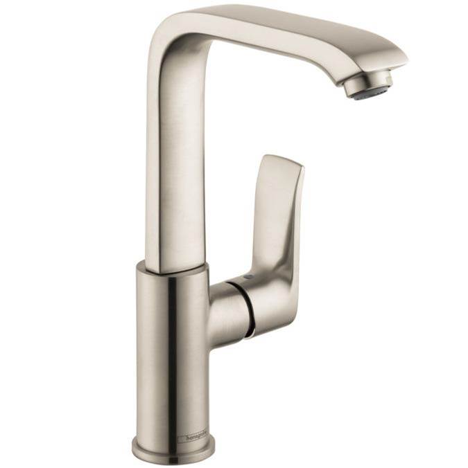 Hansgrohe Metris Single-Hole Faucet 230 with Swivel Spout and Pop-Up Drain, 1.2 GPM in Brushed Nickel