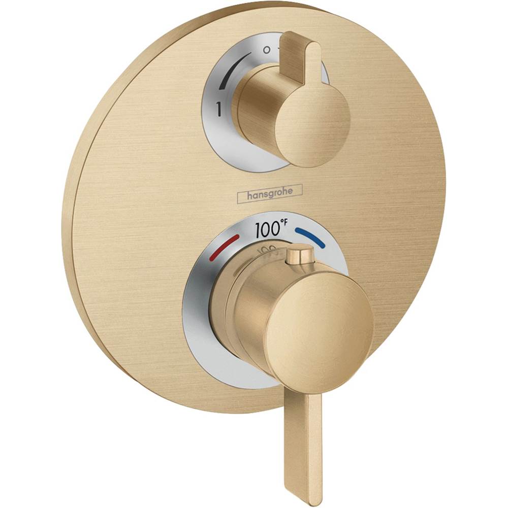 Hansgrohe Ecostat S Thermostatic Trim with Volume Control in Brushed Bronze