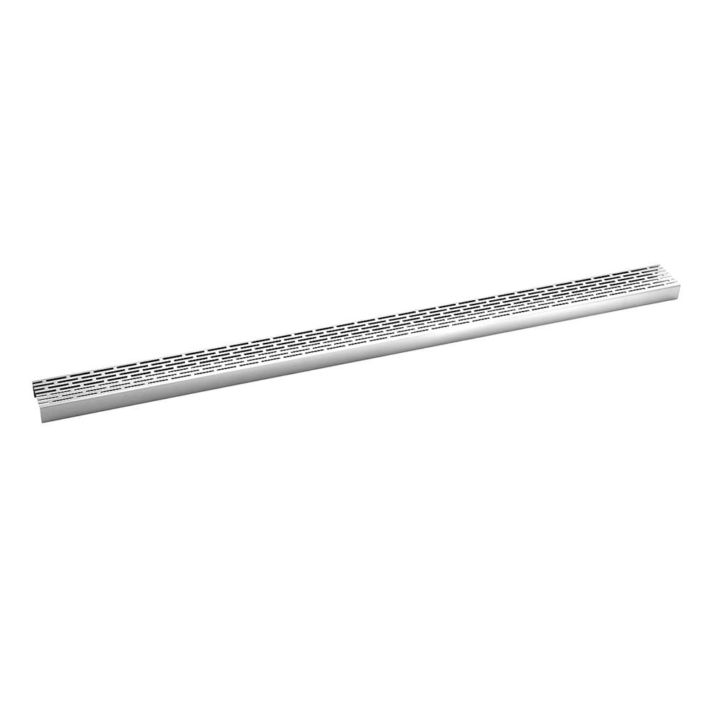 Infinity Drain 96'' Perforated Offset Slot Pattern Grate for S-LT 65 in Polished Stainless