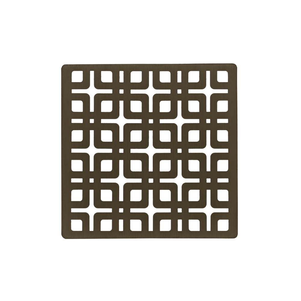 Infinity Drain 4'' x 4'' Link Pattern Decorative Plate for K 4, KD 4, KDB 4 in Oil Rubbed Bronze