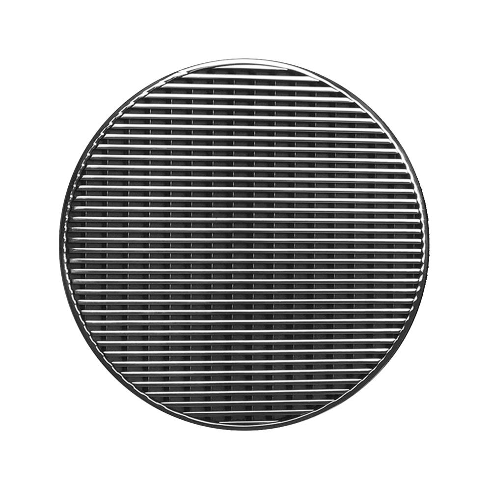 Infinity Drain 5'' Round Wedge Wire Pattern Decorative Plate for RW 5, RWD 5, RWDB 5 in Polished Stainless