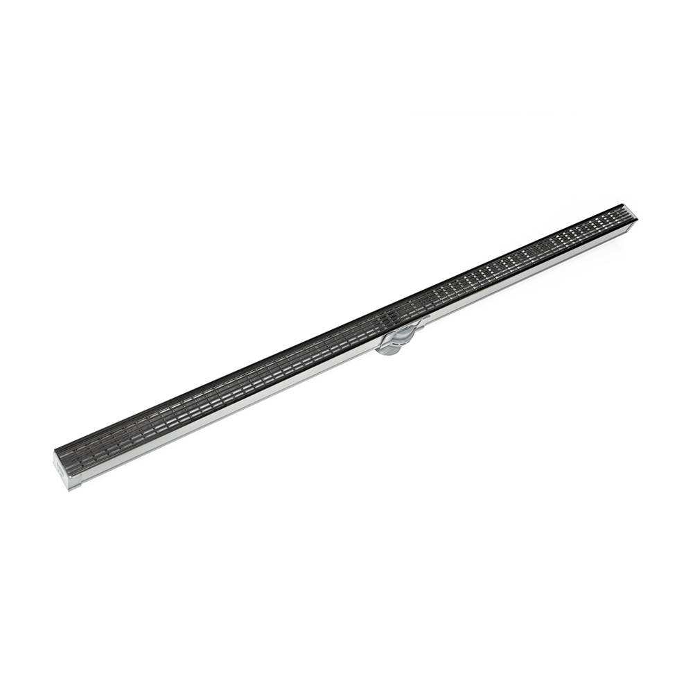Infinity Drain 60'' S-PVC Series Complete Kit with 1 1/2'' Wedge Wire Grate in Matte Black