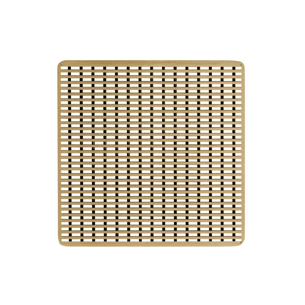 Infinity Drain 4'' x 4'' Wedge Wire Pattern Decorative Plate for W 4, WD 4, WDB 4 in Satin Bronze