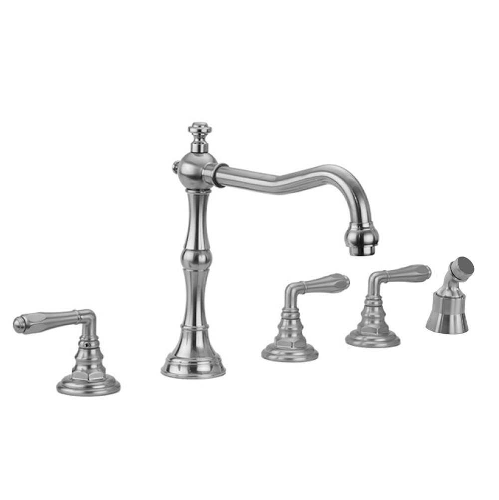 Jaclo Roaring 20's Roman Tub Set with Smooth Lever Handles and Angled Handshower