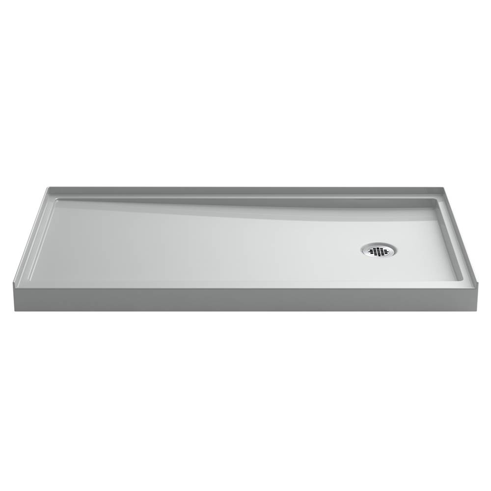 Kohler Rely 60-in x 32-in Single-Threshold Shower Base with Right-hand Drain, Ice Grey