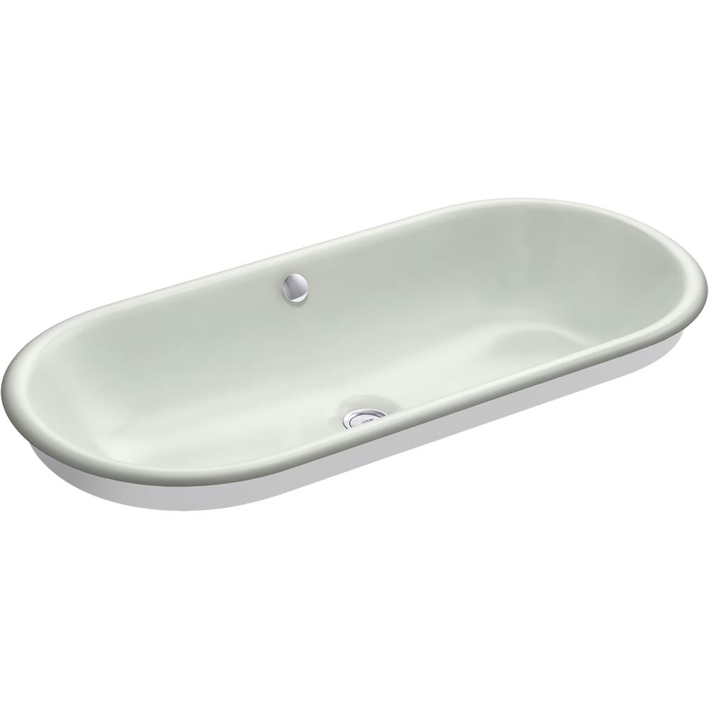 Kohler Iron Plains® Capsule Drop-in/undermount vessel bathroom sink with White painted underside