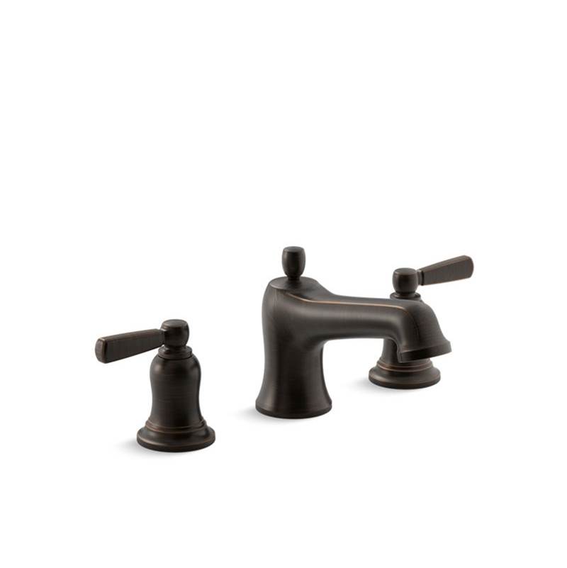 Kohler Bancroft® Bath faucet trim for deck-mount high-flow valve with non-diverter spout and metal lever handles, valve not included