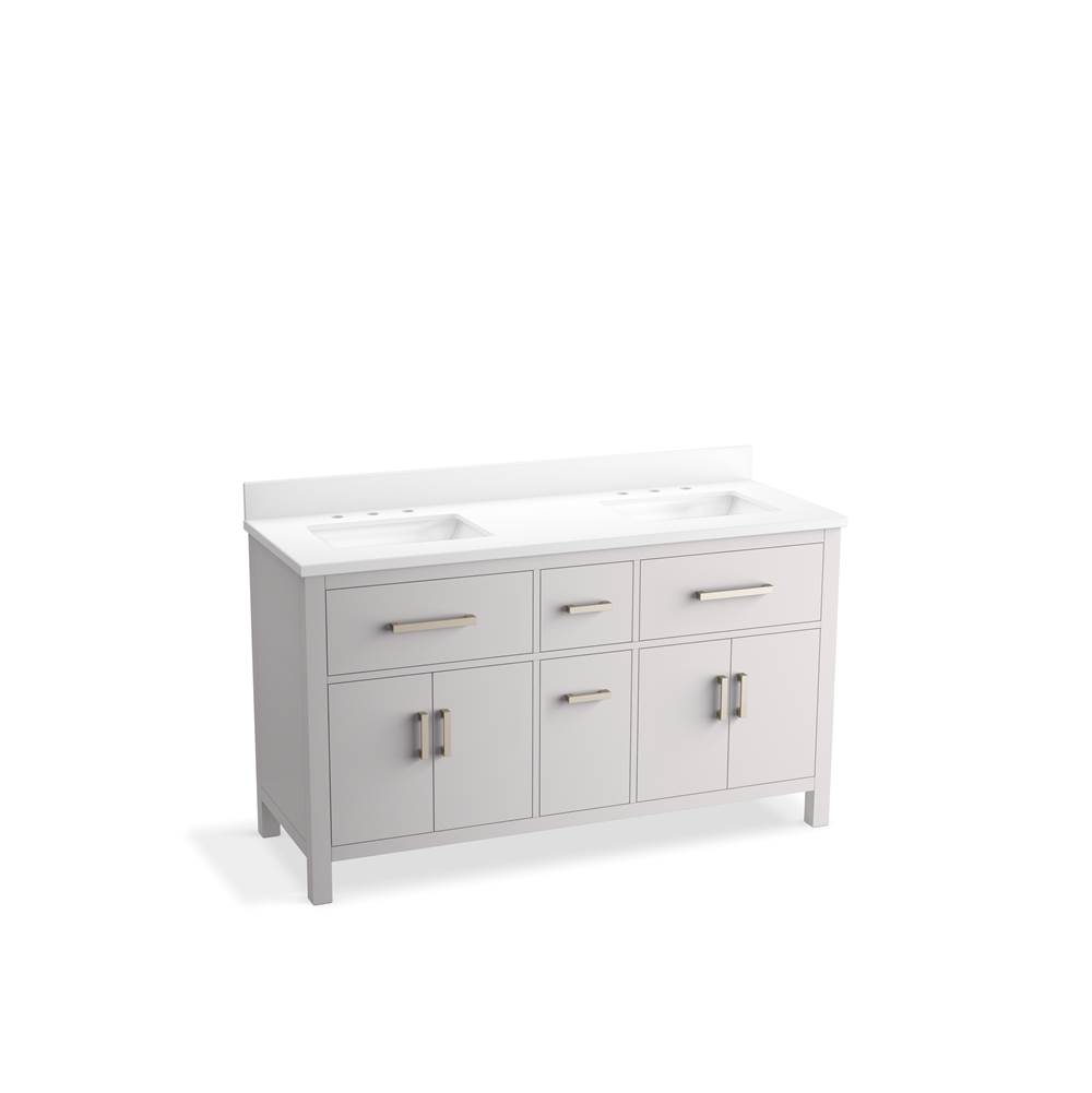 Kohler Kresla 60 in. Bathroom Vanity Cabinet With Sinks And Quartz Top