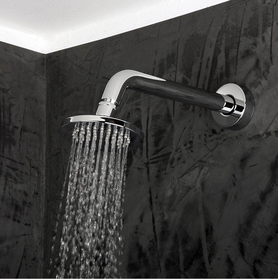 Lacava Wall-mount tilting round rain shower head, 60 rubber nozzles. Arm and flange sold separately.