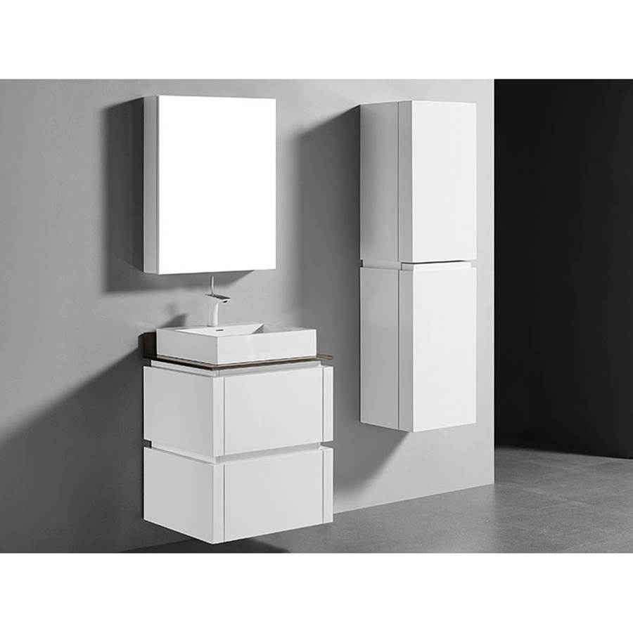 Madeli Cube 24''. White, Wall Hung Cabinet, 23-5/8'' X 22'' X 28''