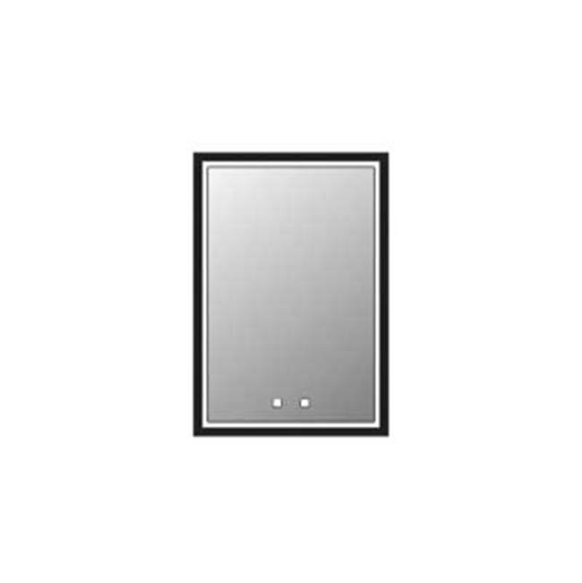 Madeli Illusion Lighted Mirrored Cabinet , 20X30''Right Hinged-Recessed Mount, Satin Brass Frame-Lumen Touch+, Dimmer-Defogger-2700/4000 Kelvin