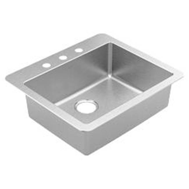 Moen 25''x22'' stainless steel 18 gauge single bowl drop in sink