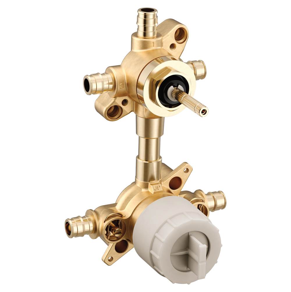 Moen M-CORE 3-Series Mixing Valve with 2 or 3 Function Integrated Transfer Valve with Cold Expansion PEX Connections and Stops