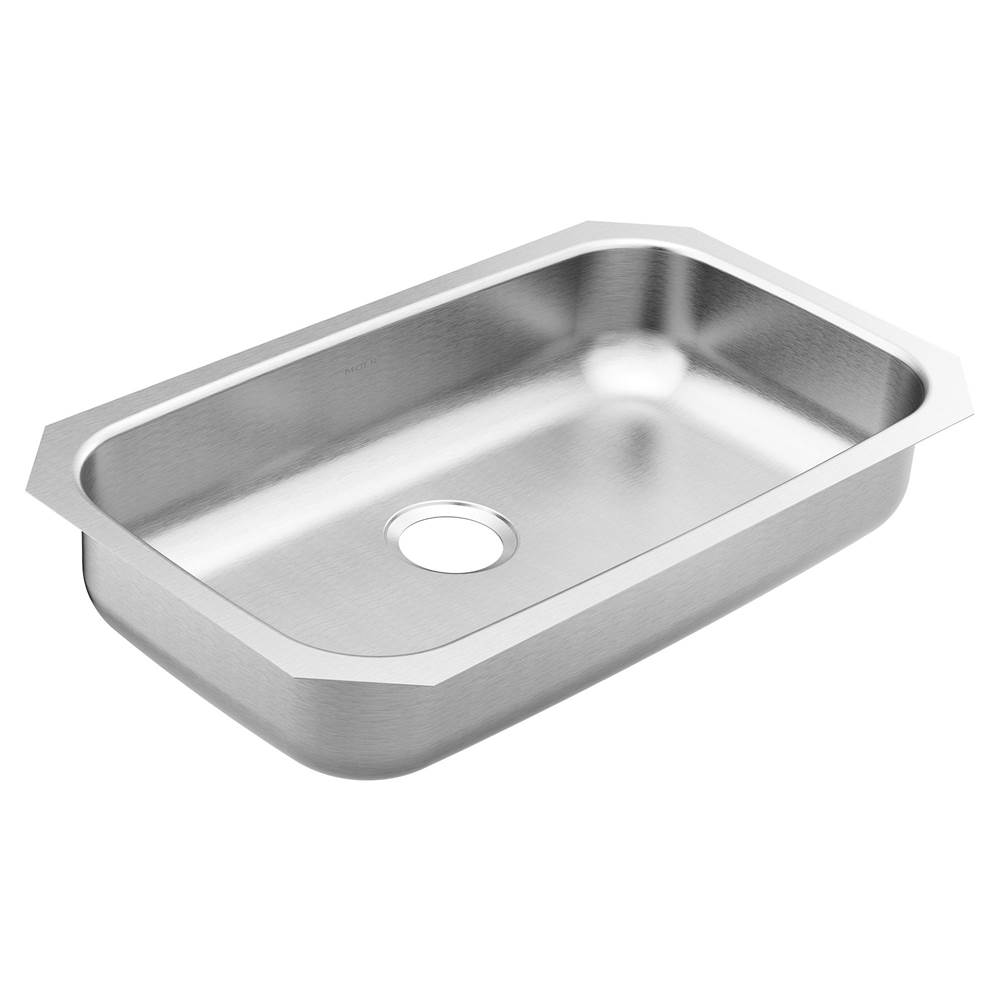 Moen 1800 Series 30-inch 18 Gauge Undermount Single Bowl Stainless Steel Kitchen Sink, 6-inch Depth
