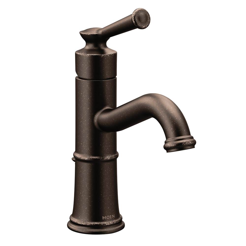Moen Belfield One-Handle Bathroom Sink Faucet with Drain Assembly and Optional Deckplate, Oil Rubbed Bronze