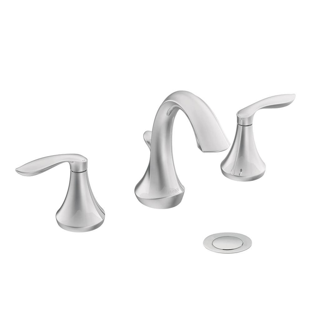 Moen Eva 8 in. Widespread 2-Handle High-Arc Bathroom Faucet Trim Kit in Chrome (Valve Sold Separately)