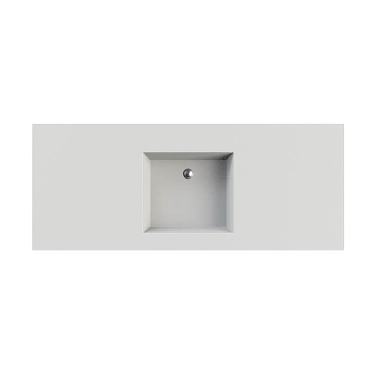 MTI Baths Petra 1 Sculpturestone Counter Sink Single Bowl Up To 68''- Matte White