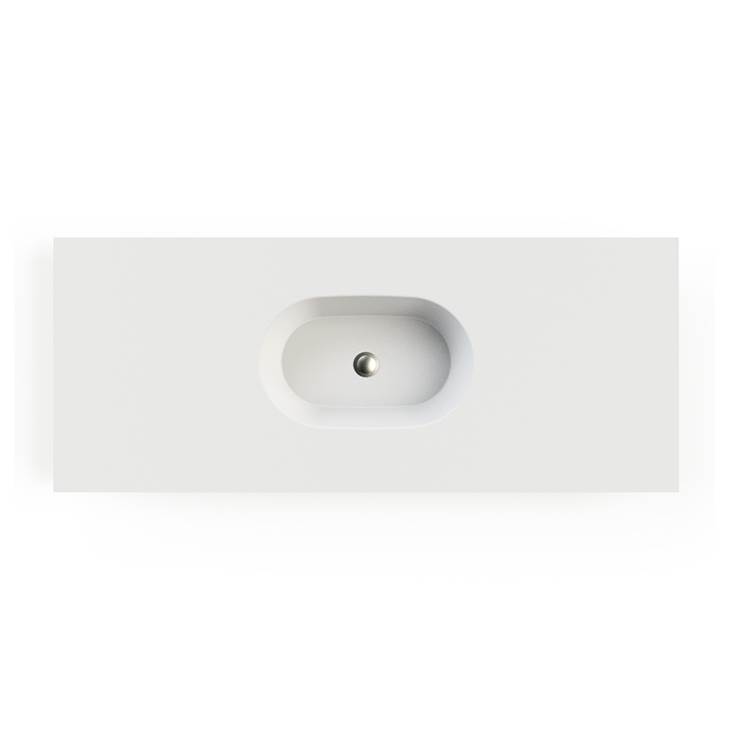 MTI Baths Leona 1 Sculpturestone Counter Sink Single Bowl Up To 36''- Gloss White