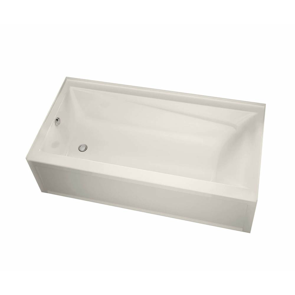 Maax Exhibit 7236 IFS AFR Acrylic Alcove Right-Hand Drain Bathtub in Biscuit