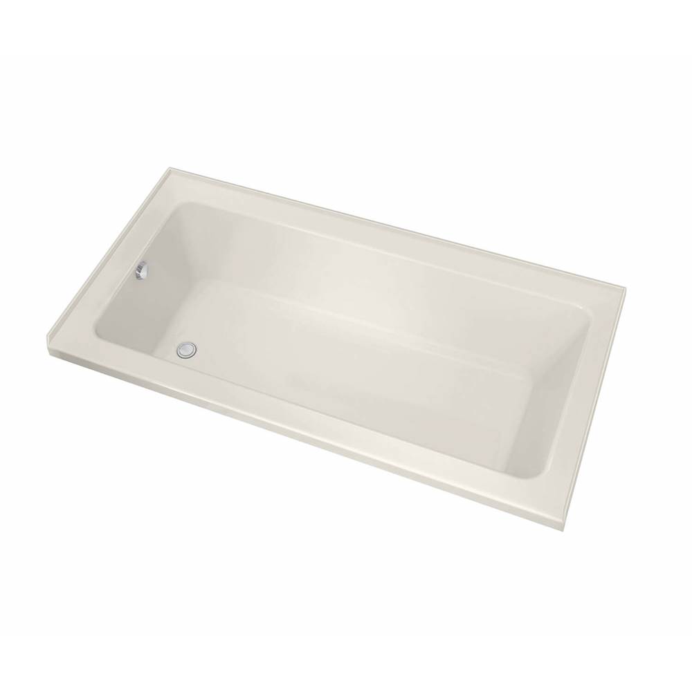 Maax Pose 6030 IF Acrylic Alcove Right-Hand Drain Combined Whirlpool & Aeroeffect Bathtub in Biscuit