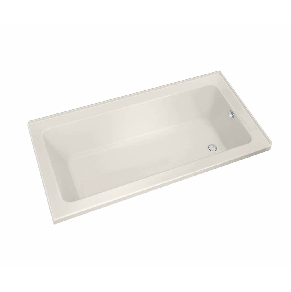 Maax Pose 7242 IF Acrylic Corner Right Right-Hand Drain Combined Whirlpool & Aeroeffect Bathtub in Biscuit
