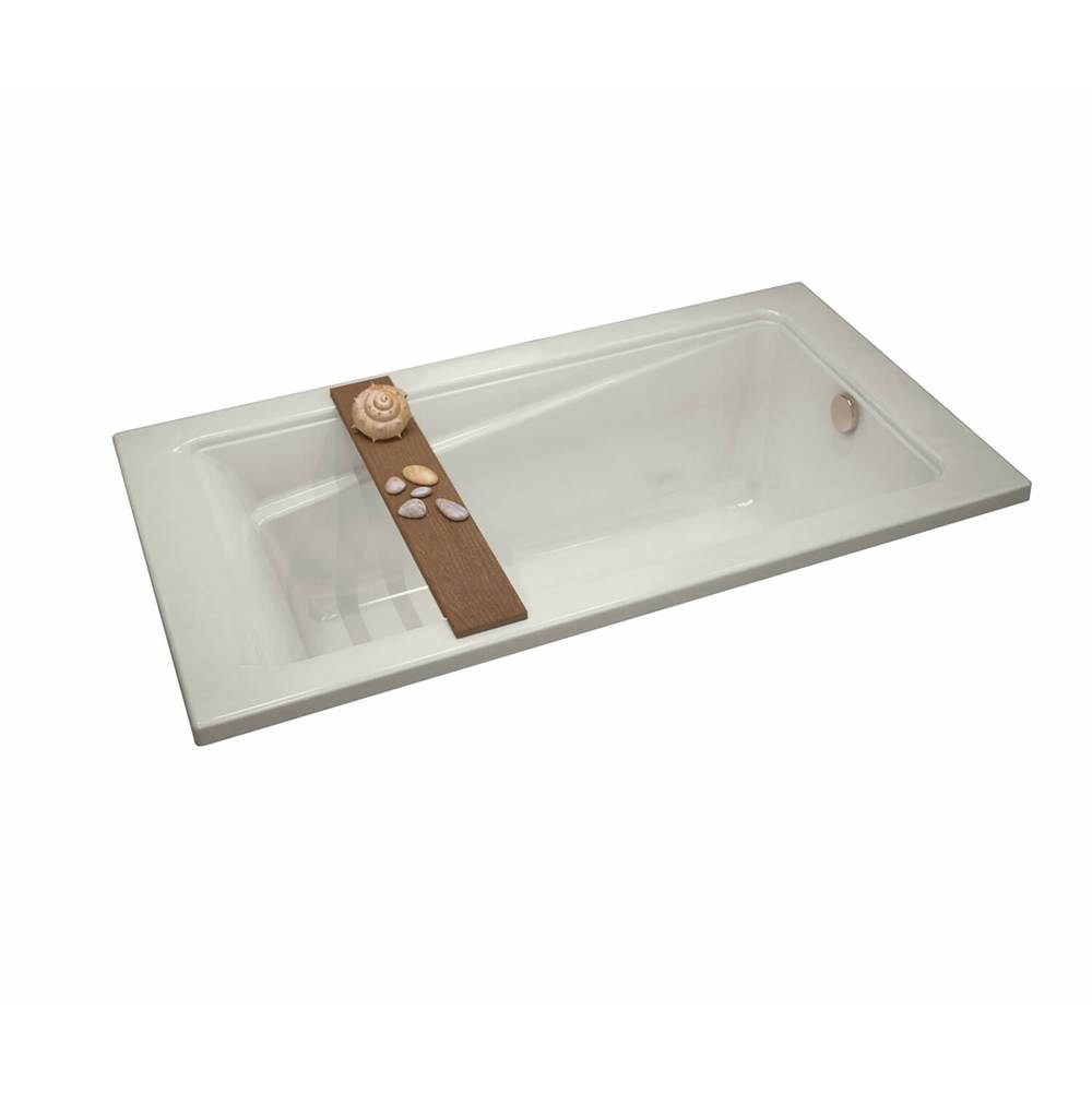 Maax Exhibit 6042 Acrylic Drop-in End Drain Combined Whirlpool & Aeroeffect Bathtub in Biscuit