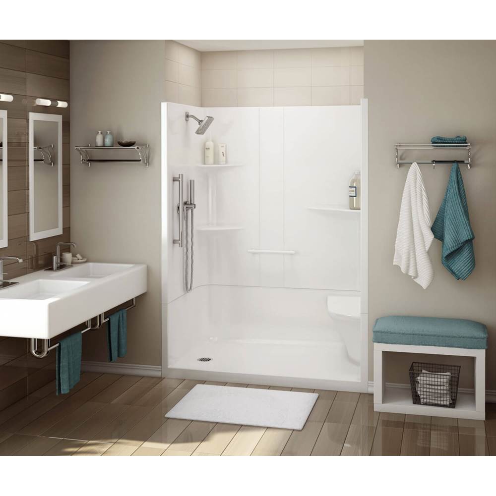 Maax ALLIA SH-6034 Acrylic Alcove Left-Hand Drain Two-Piece Shower in White