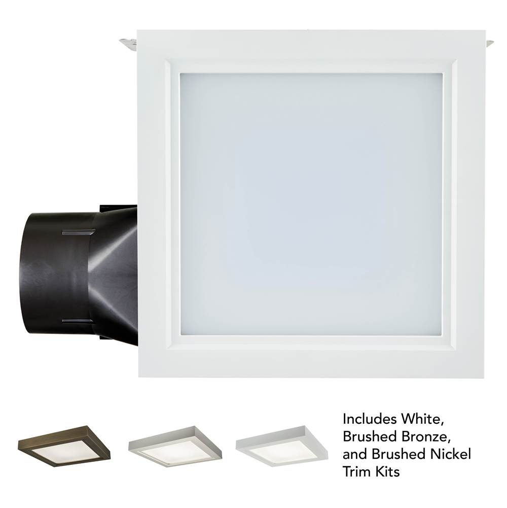 Broan Nutone 110 CFM Decorative Bathroom Exhaust Fan with LED Light and Easy Change Trim Kit, ENERGY STAR® certified