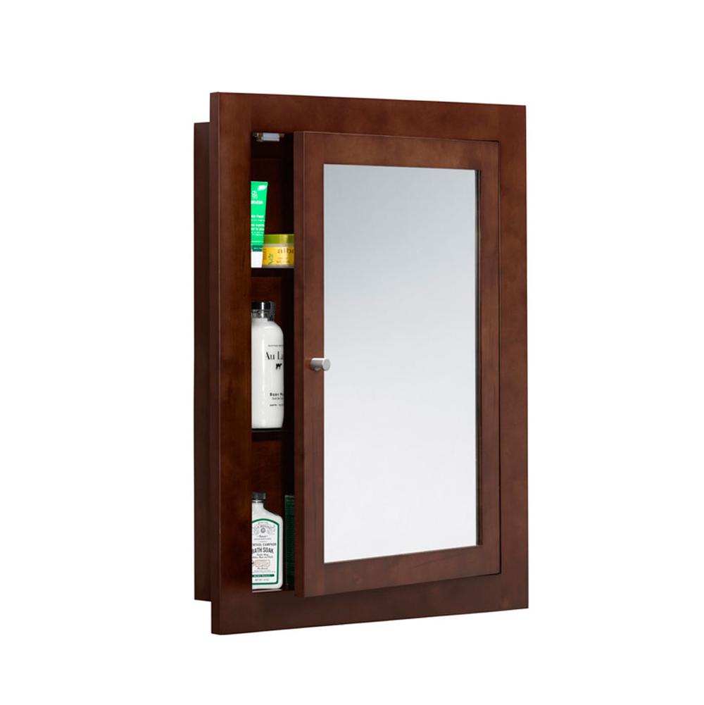 Ronbow 24'' Raine Contemporary Solid Wood Framed Medicine Cabinet in Dark Cherry