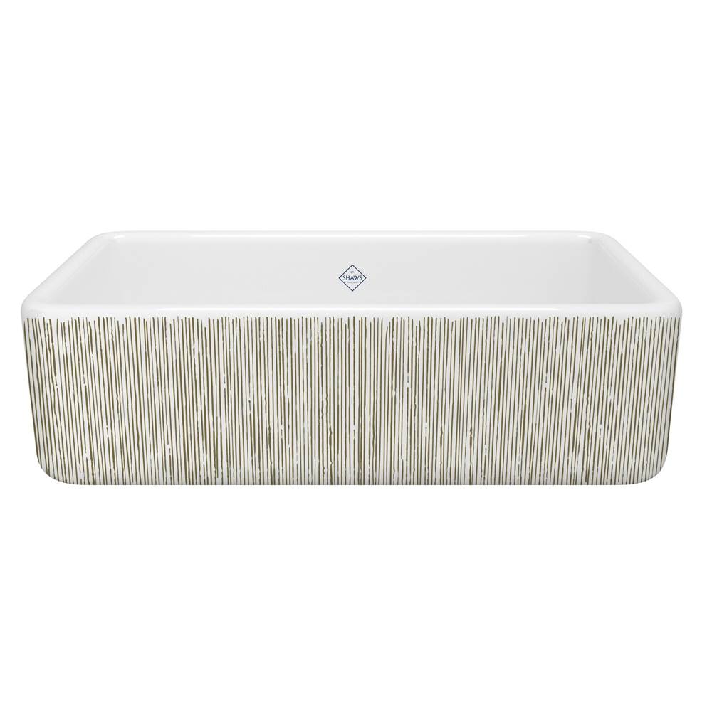Rohl Lancaster™ 33'' Single Bowl Farmhouse Apron Front Fireclay Kitchen Sink With Lines Design