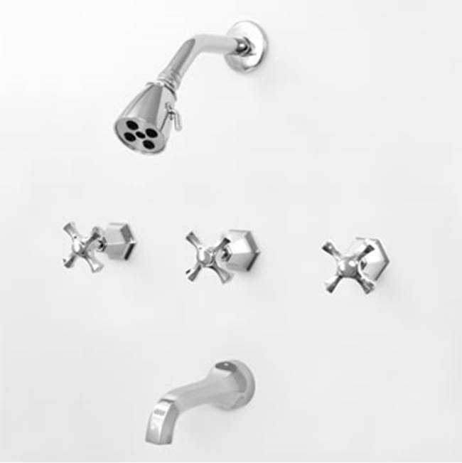 Sigma 3 Valve Tub & Shower Set Trim (Includes Haf And Wall Tub Spout) Mallorca Satin Nickel Pvd .42