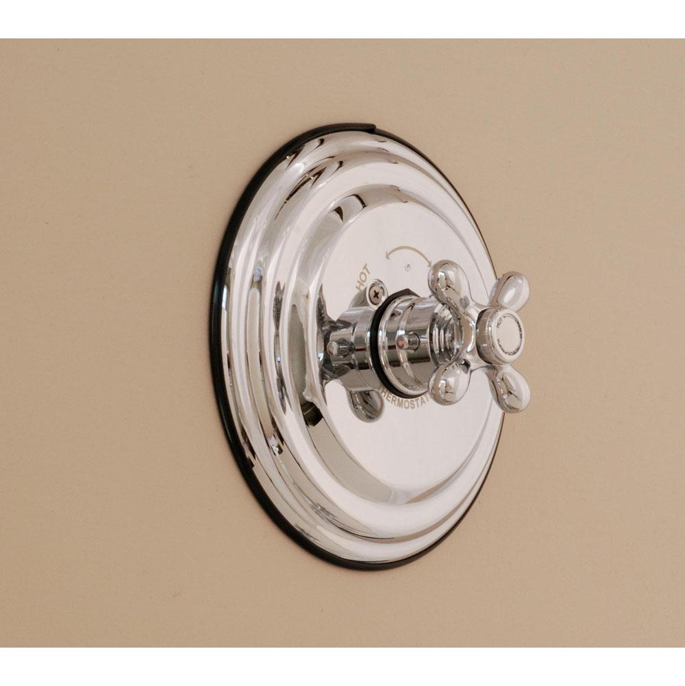 Strom Living Chrome Thermostatic Control Valve With Round Plate And 4 Spoke Handle