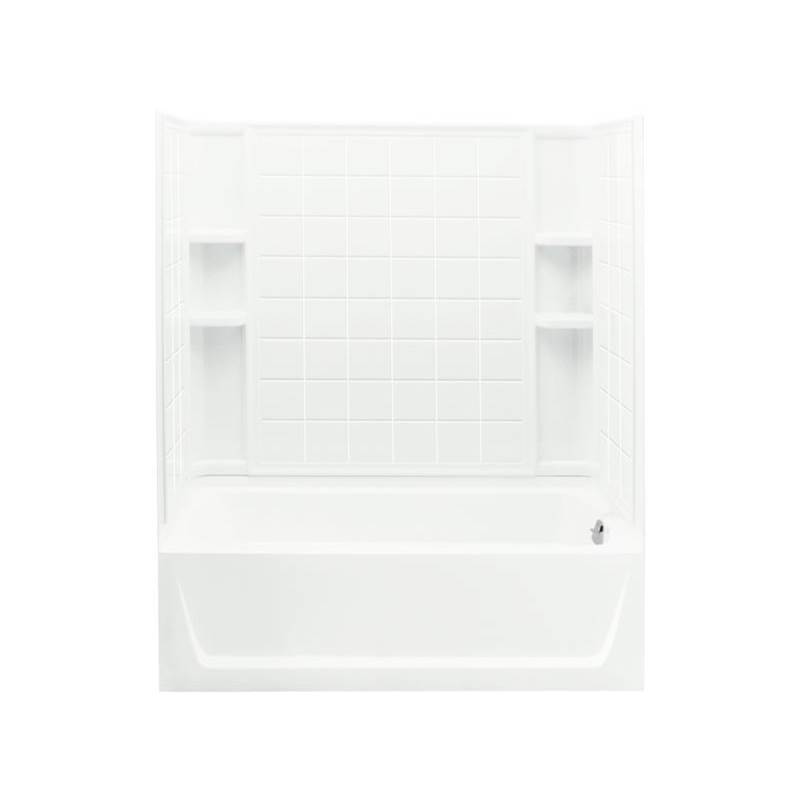 Sterling Plumbing Ensemble™ 60-1/4'' x 32'' bath/shower with right-hand above-floor drain and Aging in Place backerboards