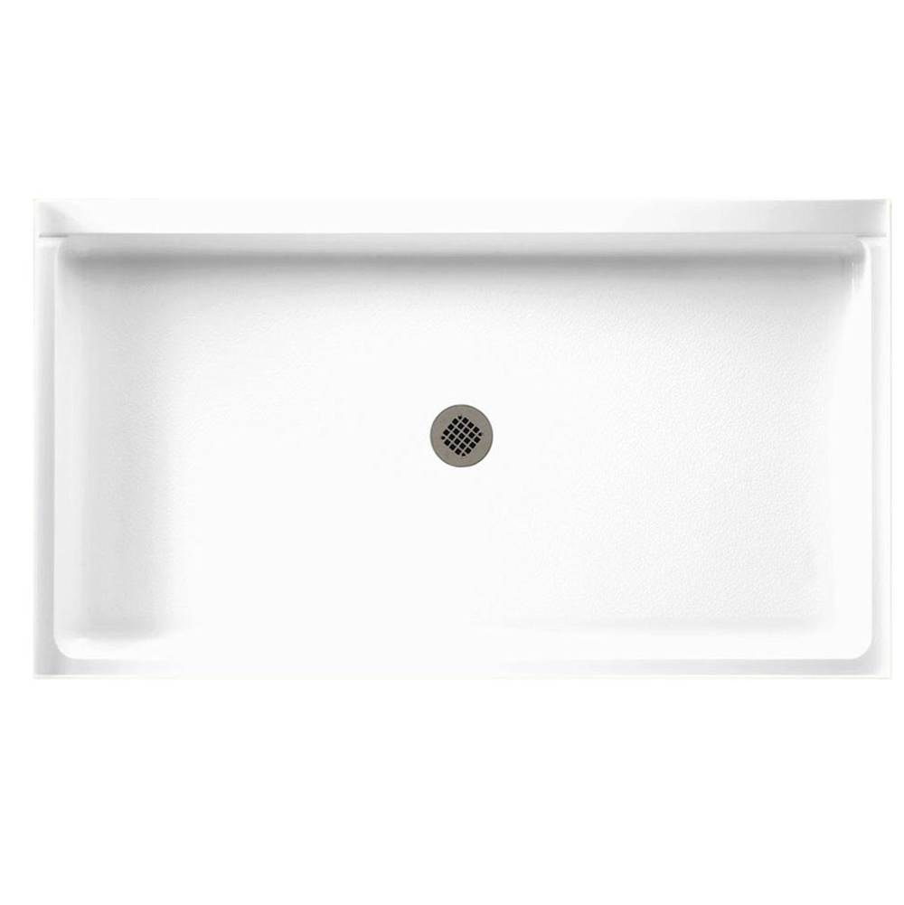 Swan SS-3460 34 x 60 Swanstone Alcove Shower Pan with Center Drain in White