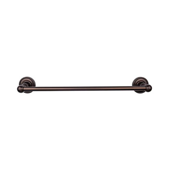 Top Knobs Edwardian Bath Towel Bar 18 In. Single - Rope Backplate Oil Rubbed Bronze