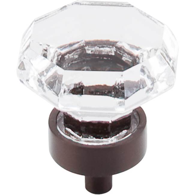 Top Knobs Clear Octagon Crystal Knob 1 3/8 Inch Oil Rubbed Bronze Base