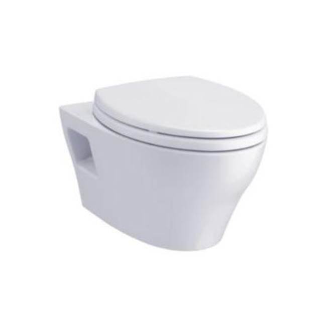 TOTO EP Wall-Hung Elongated Toilet Bowl with Skirted Design and CEFIONTECT, Cotton White